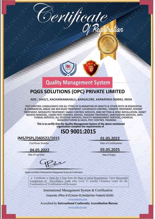 Pest Quit ISO Certificate