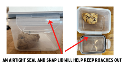 seal food container to keep roaches out